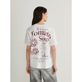 Reserved majica s potiskom na zadnji strani - bela | Shoptok.si