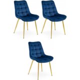  BERA stolica - tamnoplavi baršun / zlatne noge x 3 | shoptok.hr