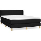 vidaXL Box spring postelja z vzmetnico črna 140x200 cm blago, (20792201) | Shoptok.si