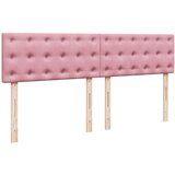 vidaXL Otomanski krevet s madracem&LED ružičasti 180x200 cm baršunasti | shoptok.hr