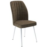 Hanah home set trpezarijskih stolica Platinum 4 kom, braon tkanina Jerry, bele metalne noge | Eponuda.com