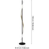 Eglo 902138 - led prigušiva podna lampa conaprato LED/20W/230V crna/zlatna | Eponuda.com