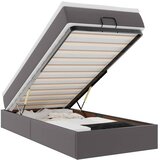  Otomanski okvir kreveta s madracem sivi 90x200cm umjetna koža | Eponuda.com