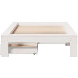vidaXL Posteljni okvir brez vzmetnice bel 90x190 cm trdna borovina | Shoptok.si