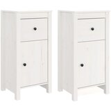 Maison Chic Komoda - Predalnik 2 kosa bela 40x35x80 cm trdna borovina, (21721939) | Shoptok.si