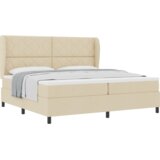 Box Spring krevet s madracem - Krem - 200x200 cm Tkanina | shoptok.hr