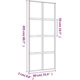  Klizna vrata zlatna 90 x 205 cm matirano staklo ESG i aluminij | shoptok.hr