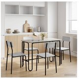 vidaXL jedilna miza pravokotna, inženirski les, betonsko siva, 100x50x75 cm Cene