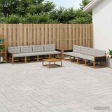  Set vanjskih sofa s jastukom 9 pcs Prirodna i svjetlosiva | Eponuda.ba