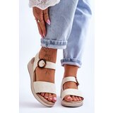 Kesi Comfortable sandals on a wedge beige Menaro | Shoptok.si