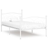 vidaXL Posteljni okvir z letvenim dnom bel kovinski 90x200 cm, (20606458) Cene
