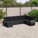 vidaXL 8-dijelni set vrtnih sofa od poliratana s jastucima crni | shoptok.hr