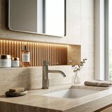 REA Bath Kopalniški mešalnik Lungo Stripe Brush Nickel Low | Shoptok.si