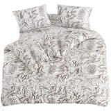 Mila Home Bela/rjava posteljnina za zakonsko posteljo/podaljšana z rjuho/4-delna 200x220 cm Floral – u