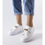 Gemre White sneakers with a gold accent Letteria | Shoptok.si