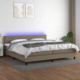  The Living Store Box spring postelja z vzmetnico LED taupe 200x200 cm blago - Box Spring Postelja, (21448910) Cene