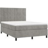  Box spring postelja z vzmetnico svetlo siva 140x200 cm žamet, (20899797) | Shoptok.si