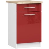 AKORD Oliwia Kuhinjska Spodnja Omarica, 1 Predal In Delovni Pult, Bela/Rdeča V Visokem Sijaju, (5000333200) | Shoptok.si