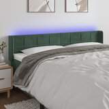 vidaXL LED posteljno vzglavje temno zeleno 163x16x78/88 cm žamet Cene