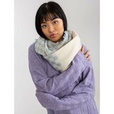 Fashion Hunters Ecru-blue women's checkered winter scarf Cene