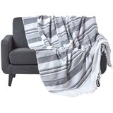 HOMESCAPES Bombažna črtasta enobarvna odeja Cotton Morocco, 225x255 cm, (20749933) | Shoptok.si