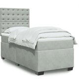 Box spring krevet s madracem svjetlosivi 90x190 cm baršunasti | shoptok.hr