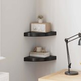  Plutajuće kutne police 2 kom sjajne crne 25 x 25 x 3,8 cm MDF | shoptok.hr