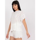 Fashion Hunters White openwork set with short sleeves Cene