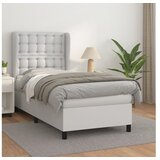  S oprugama i madracem bijeli 90 x 200 cm od umjetne kože | shoptok.hr