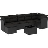  8-dijelni set vrtnih sofa od poliratana s jastucima crni | shoptok.hr