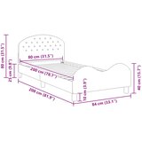 Krevet za djecu s uzglavljem Tamnosiva 80 x 200 cm Baršun | shoptok.hr
