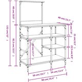  Pekarski stalak crni 90 x 40 x 132 cm konstruirano drvo i metal | shoptok.hr
