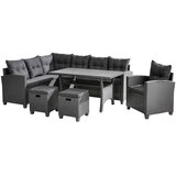 Ambia Garden jedilna lounge garnitura tkanina jeklo | Shoptok.si