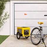 Prikolica za bicikl za ljubimce žuto-crna od tkanine i željeza | shoptok.hr