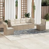 Maison Chic Seti vrtnega pohištva - Vrtna garnitura - Vrtni pohištvo set 6-delna z blazinami bež poli ratan, (21818564) | Shoptok.si