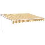 vidaXL Zložljiva tenda rumena in bela 3,5x2,5 m blago in aluminij, (20800995) Cene