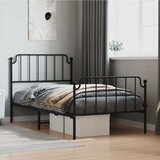 Metalni okvir kreveta s uzglavljem i podnožjem crni 100x190 cm | shoptok.hr