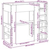  Postelja na podstrešju z mizo Umetni hrast 80 x 200 cm, (5000137078) | Shoptok.si