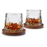  Vrtljivi kozarci za whisky z lesenimi podstavki (2 kosa) | Shoptok.si