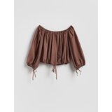 Reserved Bluza s liocelom - boja kave | shoptok.hr