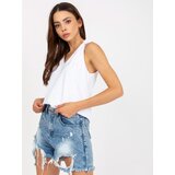 Fashion Hunters Plain white basic top with tied shoulder straps RUE PARIS