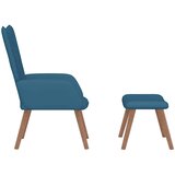  Stolica za opuštanje s osloncem za noge plava baršunasta | shoptok.hr