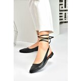 Fox Shoes Black Women's Flats with Tie Ankles Cene