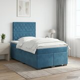  Boxspring krevet s madracem Plava 120 x 190 cm Baršun | shoptok.hr