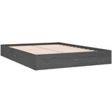  Posteljni okvir siv iz trdnega lesa 135x190 cm 4FT6, (20685077) | Shoptok.si