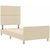  Krevetna konstrukcija s uzglavljem Krema 90 x 200 cm tkanina | Eponuda.ba