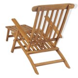  Ležalnik z naslonjalom za noge trdna tikovina | Shoptok.si