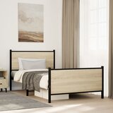 Maison Chic Kovinski Posteljni okvir - Enojna postelja - Postelja za odrasle brez vzmetnice sonoma hrast 100x200 cm, (21697422) | Shoptok.si