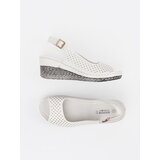 GOODIN White openwork wedge sandals | Shoptok.si