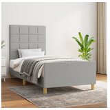  Za krevet s uzglavljem svjetlosivi 90x190 cm od tkanine | shoptok.hr